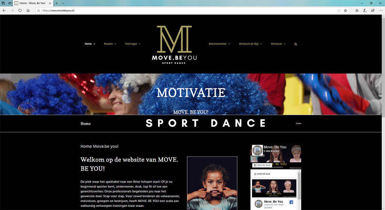 Een website voor een bewegingsschool